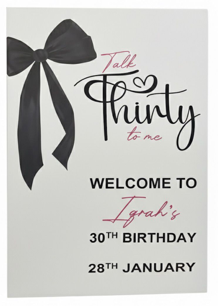 Birthday Welcome Sign With Bow