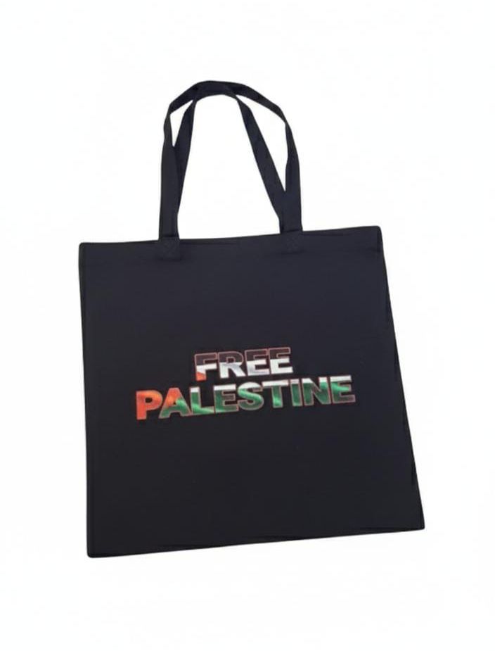 Black Tote Bag Black Tote Bag - Free Palestine (Personalised) - Image 1