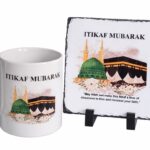 Itikaf Mubarak Mug & Slate Set - Kaaba & Masjid (Personalised)