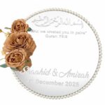 Ring Mirror Plate With Personalisation & Pearls